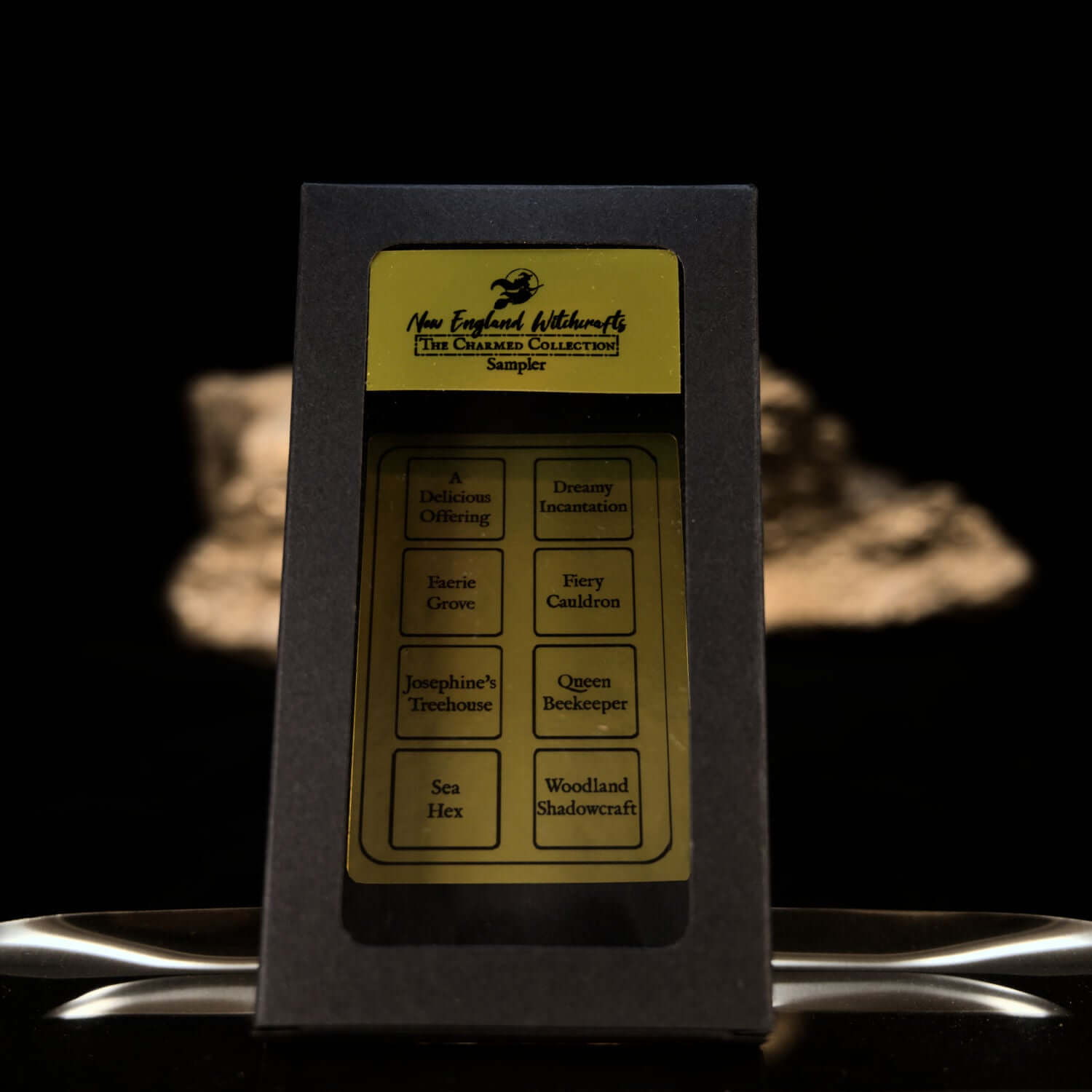 Image shows that the fragrance choices are behind the box window.